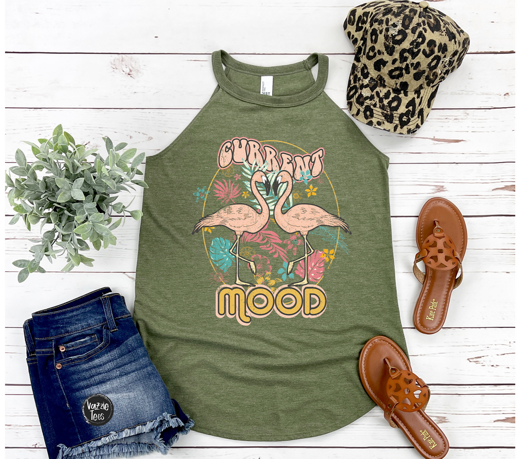 Current Mood Flamingo Rocker Tank Top