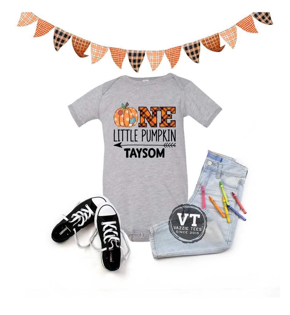 One Little Pumpkin Personalized Bodysuit