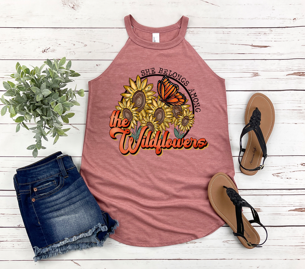 She Belongs Among the Wildflowers Rocker Tank Top