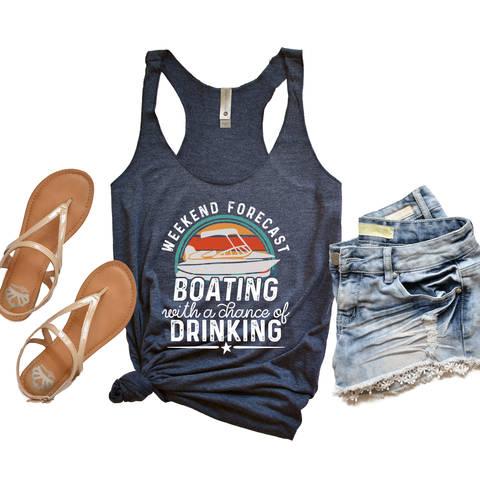 Weekend Forecast Pontooning with a Chance of Drinking Tank Top